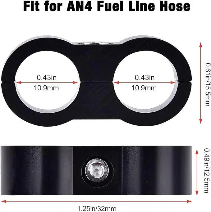 EVIL ENERGY Hose Separator Clamp Fuel Line Mounting Clamp Aluminum Black 4/6/8/10PCS - Image 5