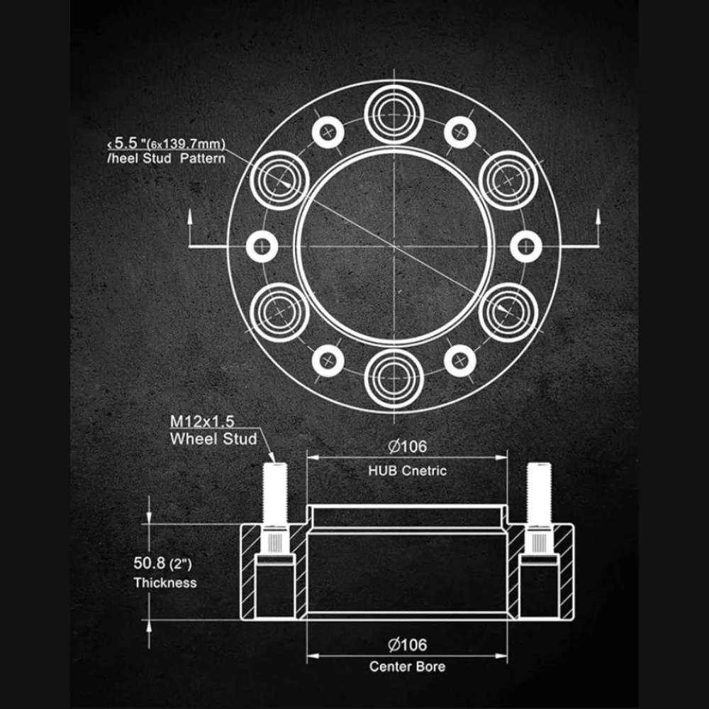 EVIL ENERGY Hubcentric Wheel Spacers 6X5.5 for Toyota & Lexus- 4PCS (1/1.25/1.5/2.0 Inch) - Image 5