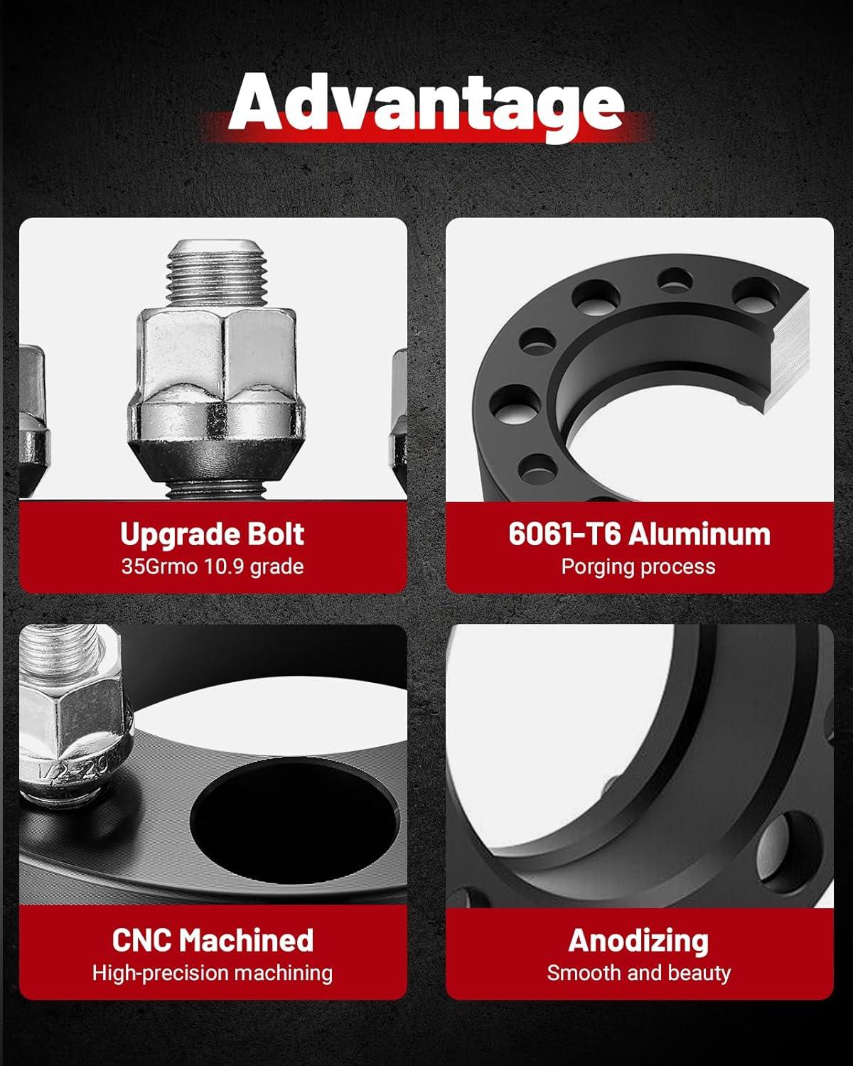 EVIL ENERGY Hubcentric Wheel Spacers 6X5.5 for Toyota & Lexus- 4PCS (1/1.25/1.5/2.0 Inch) - Image 7