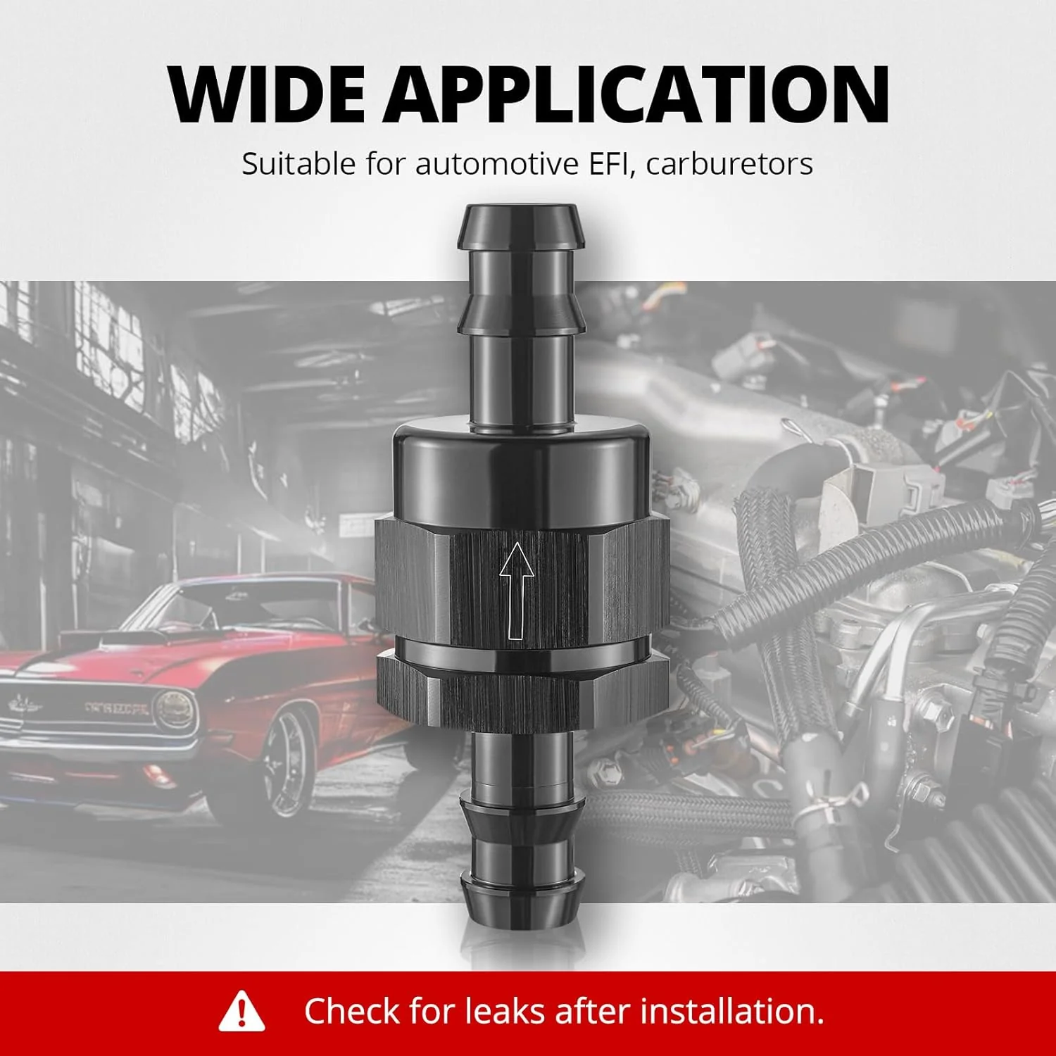 EVIL ENERGY Inline One Way Fuel Check Valve Aluminum Barb Fitting – Black - Image 10