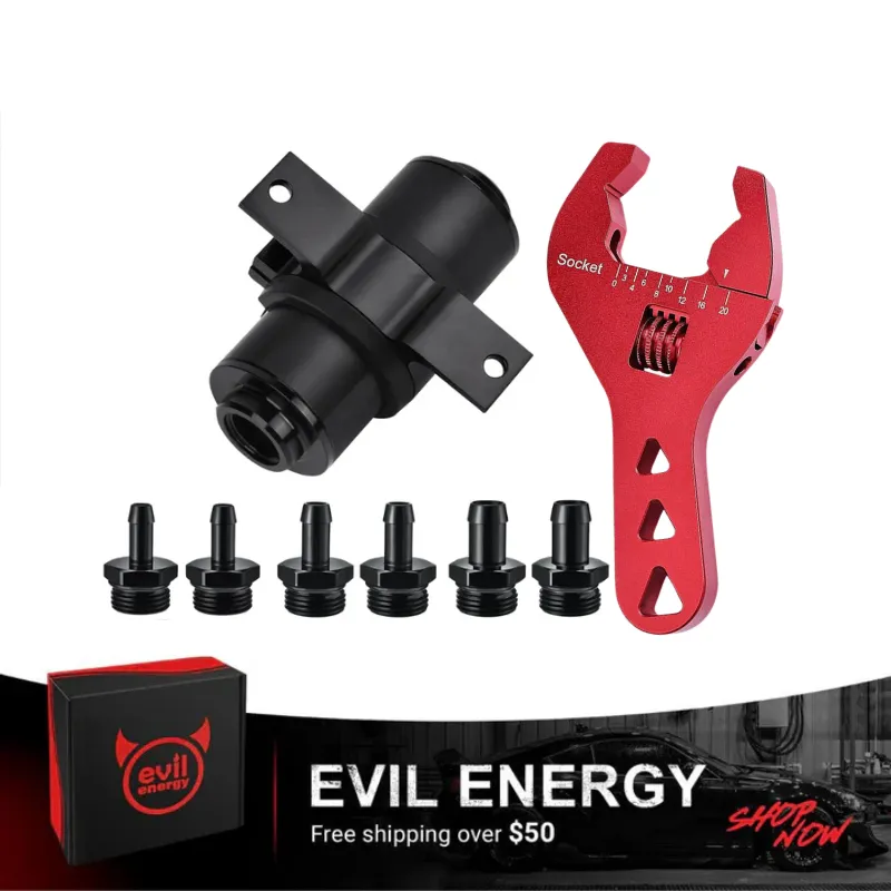 EVIL ENERGY Inline Fuel Filter 10/30/40/100 Micron with Barb 1/2-inch, 3/8-inch, 5/16-inch Fitting Adapter Bundle with AN Fitting Wrench - Image 2
