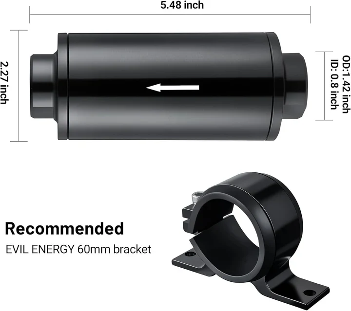 EVIL ENERGY Inline Fuel Filter 10/30/40/100 Micron with Barb 1/2-inch, 3/8-inch, 5/16-inch Fitting Adapter Bundle with AN Fitting Wrench - Image 7