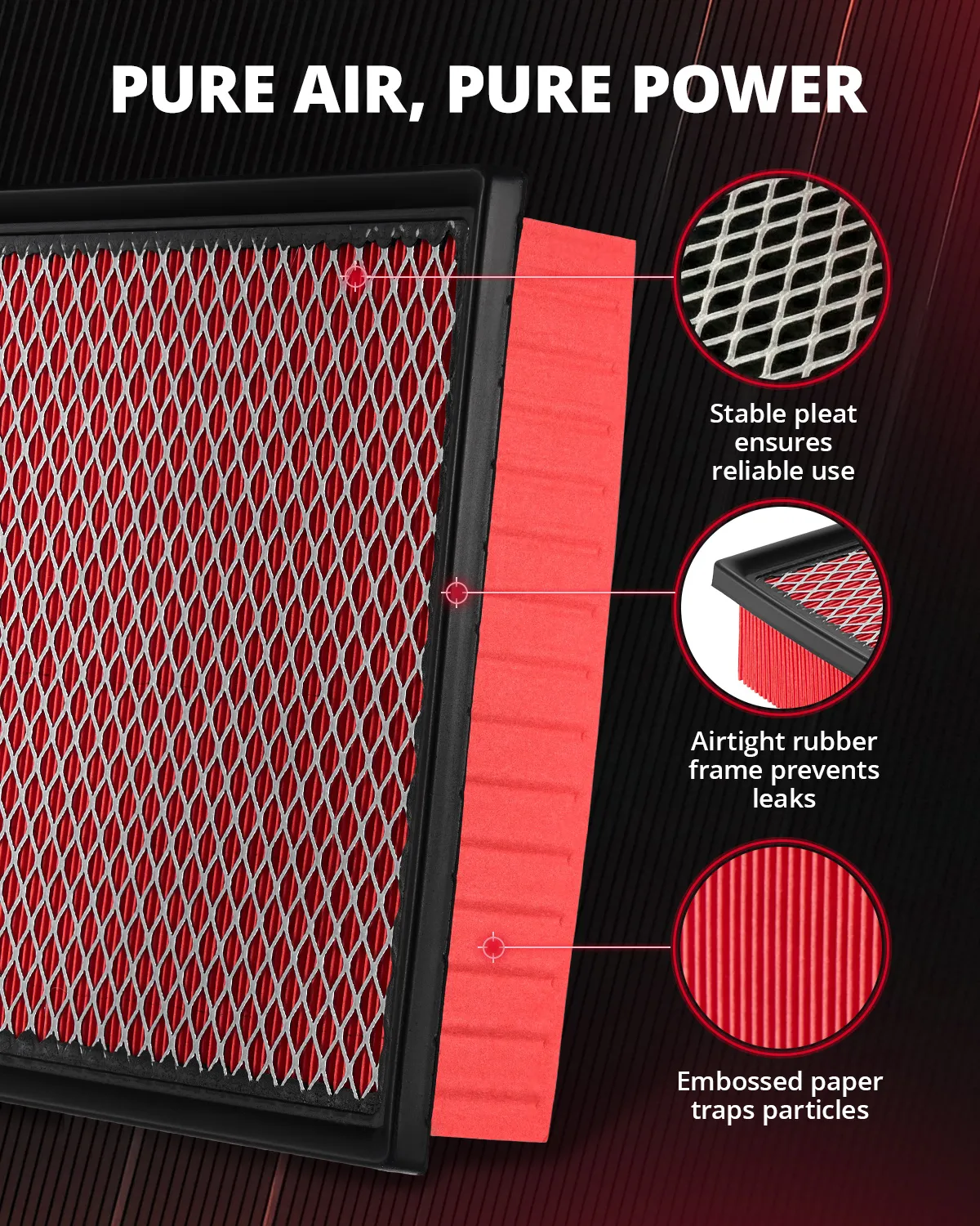 EVIL ENERGY Engine Air Filter Compatible with Jeep Grand Cherokee 2011-2025 3.6L 5.7L, Dodge Durango 2011-2025 3.6L 5.7L, Replace CA10755 - Image 6