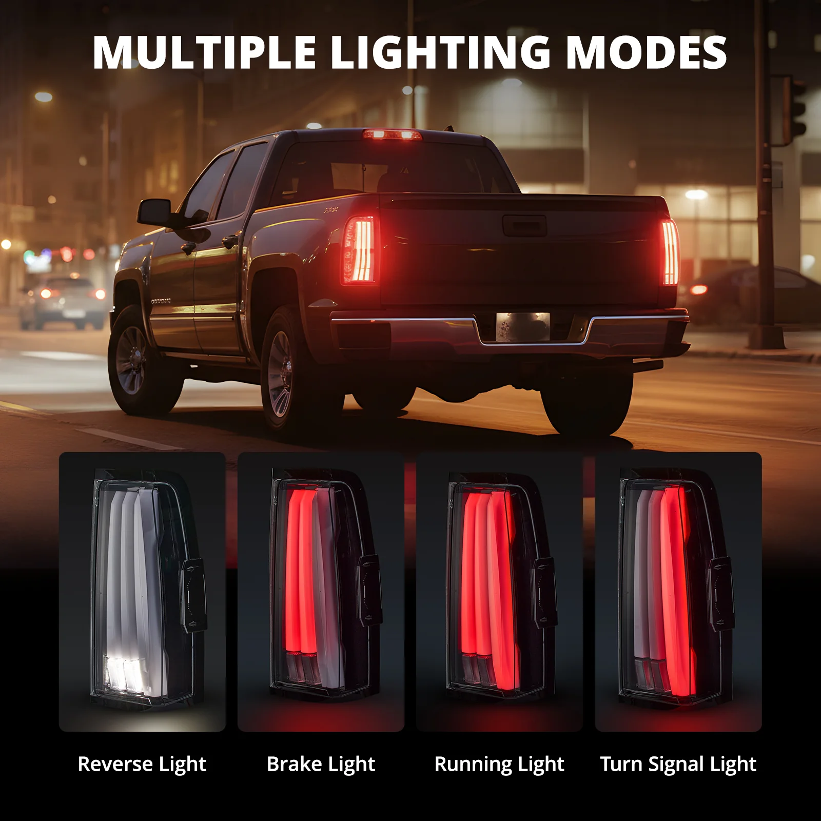 EVIL ENERGY LED Tail Lights Assembly Fit for Chevy Silverado 2003-2007 1500 2500 3500HD, IP67 Waterproof LED Tail Lights Rear Tail Lights Pair White - Image 4