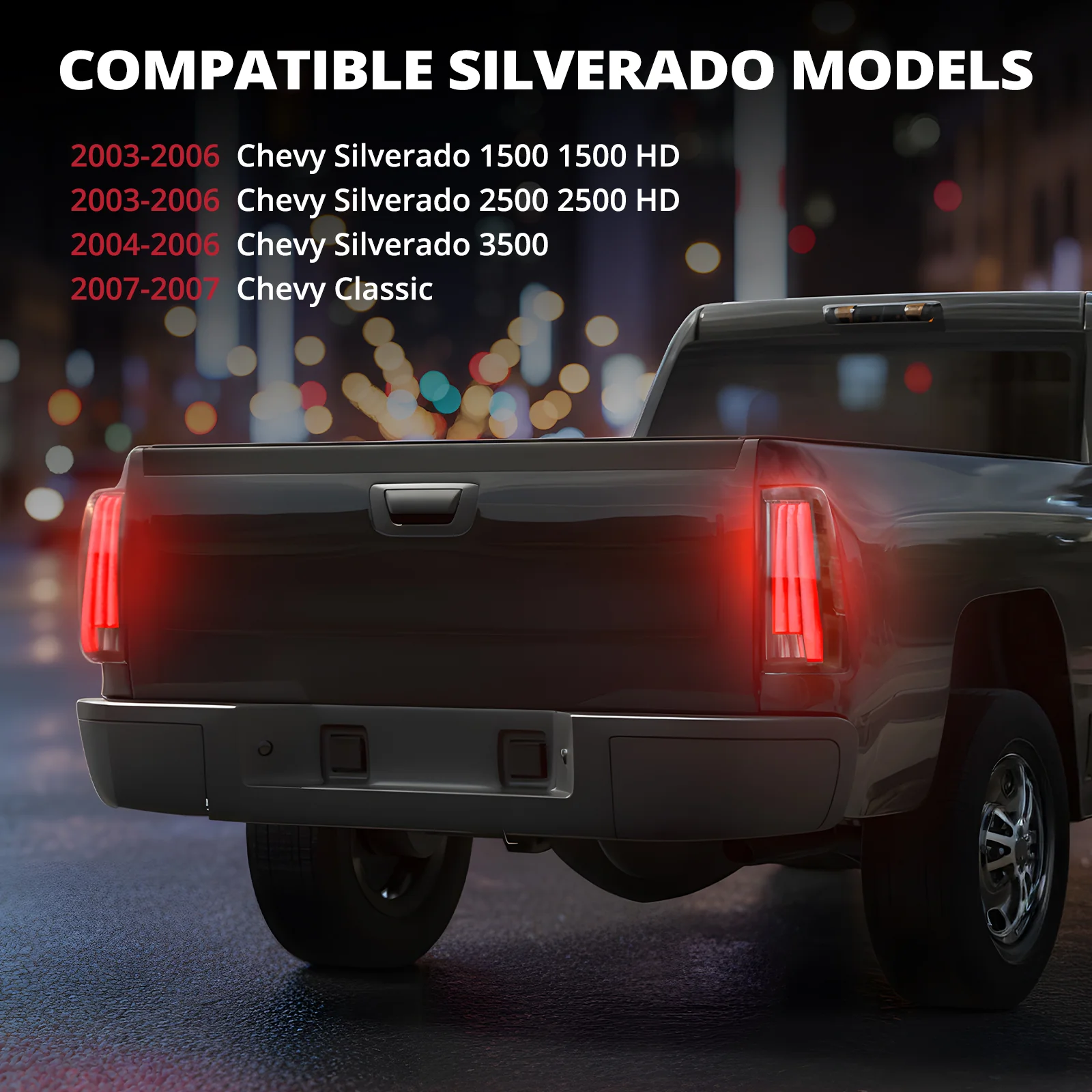 EVIL ENERGY LED Tail Lights Assembly Fit for Chevy Silverado 2003-2007 1500 2500 3500HD, IP67 Waterproof LED Tail Lights Rear Tail Lights Pair White - Image 6