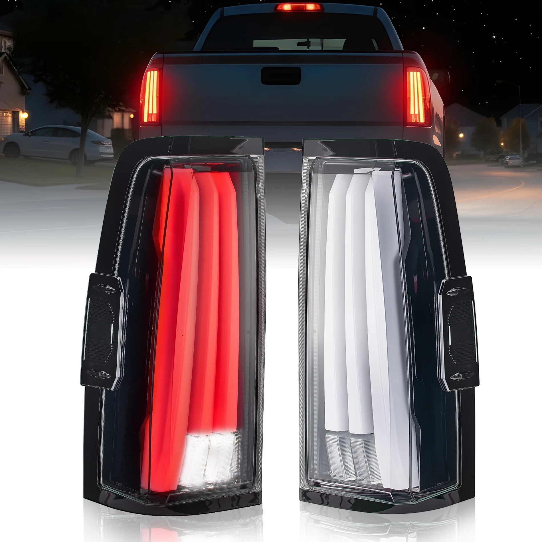 EVIL ENERGY LED Tail Lights Assembly Fit for Chevy Silverado 2003-2007 1500 2500 3500HD, IP67 Waterproof LED Tail Lights Rear Tail Lights Pair White - Image 8