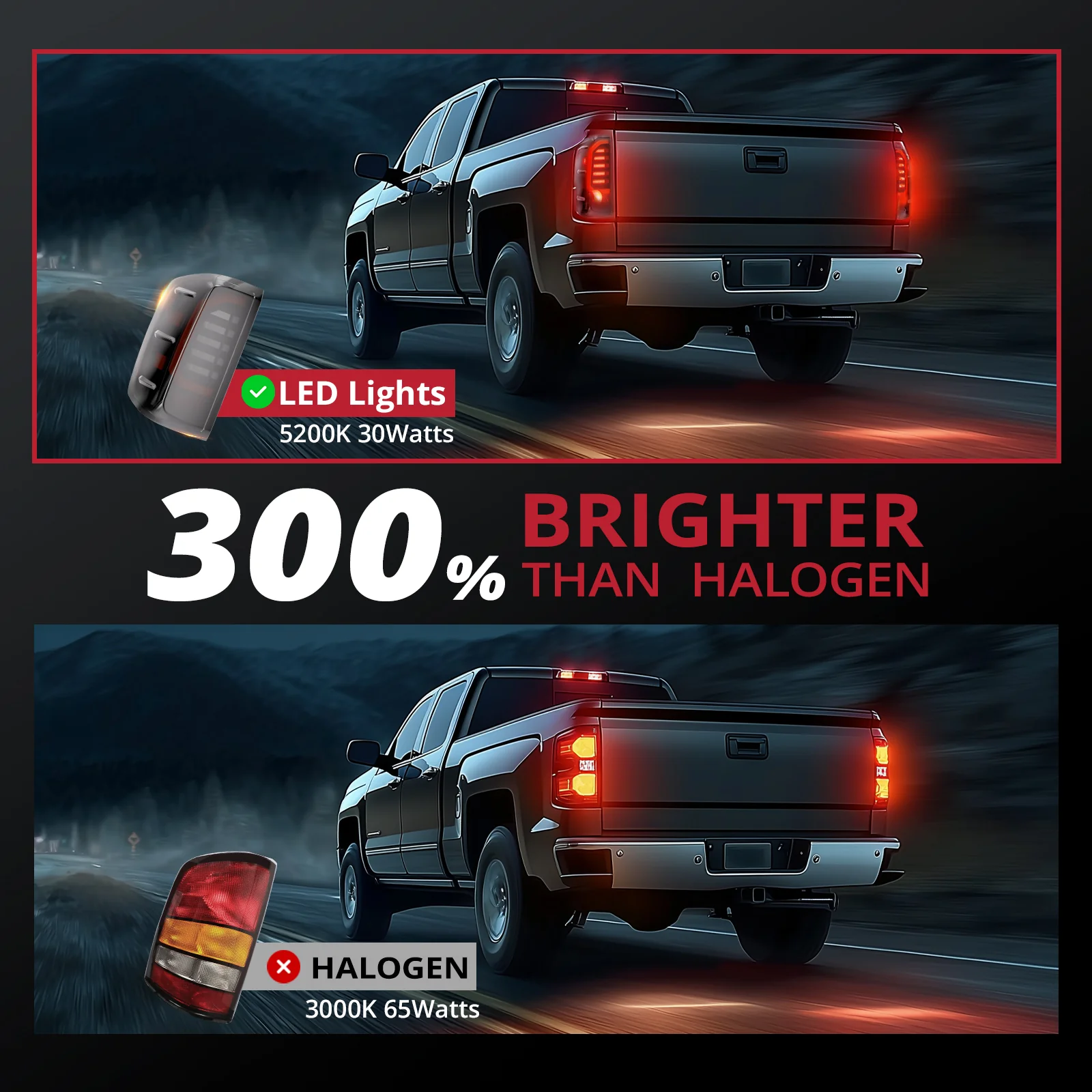 EVIL ENERGY LED Tail Lights Assembly for 2014-2019 Chevy Silverado 1500 2500 3500HD, Bright Smoked Tail Lights, IP67 Waterproof LED Tail Lights Rear Tail Lights Pair - Image 2