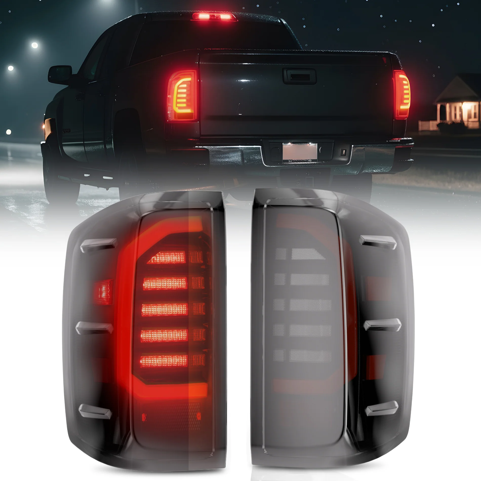 EVIL ENERGY LED Tail Lights Assembly for 2014-2019 Chevy Silverado 1500 2500 3500HD, Bright Smoked Tail Lights, IP67 Waterproof LED Tail Lights Rear Tail Lights Pair - Image 8