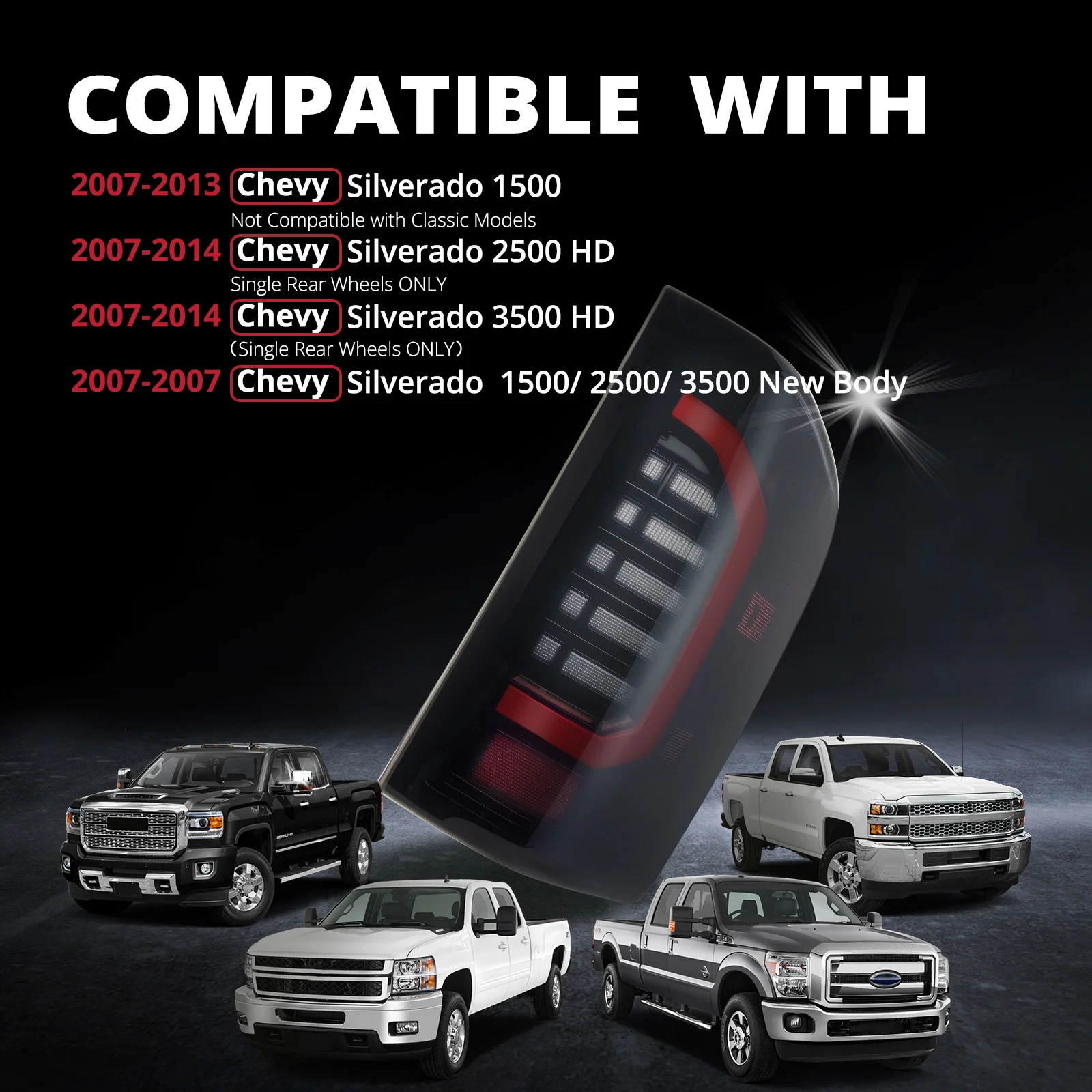 EVIL ENERGY LED Tail Lights Black Smoke For 2007-2013 Chevy Silverado 1500 2500 HD 3500 HD - Image 3