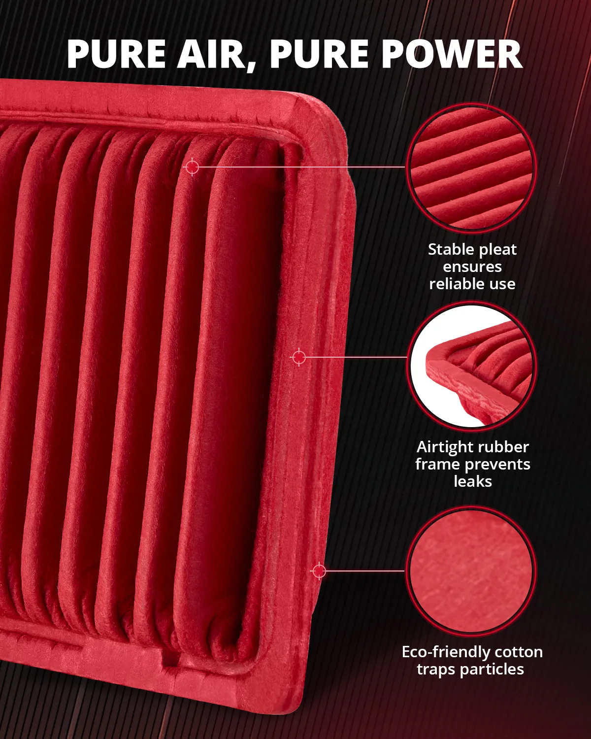 EVIL ENERGY Engine Air Filter Compatible with Lexus NX200 2015-2017 2.0T, NX300 2018-2021 2.0T, Replace CA10190 - Image 6