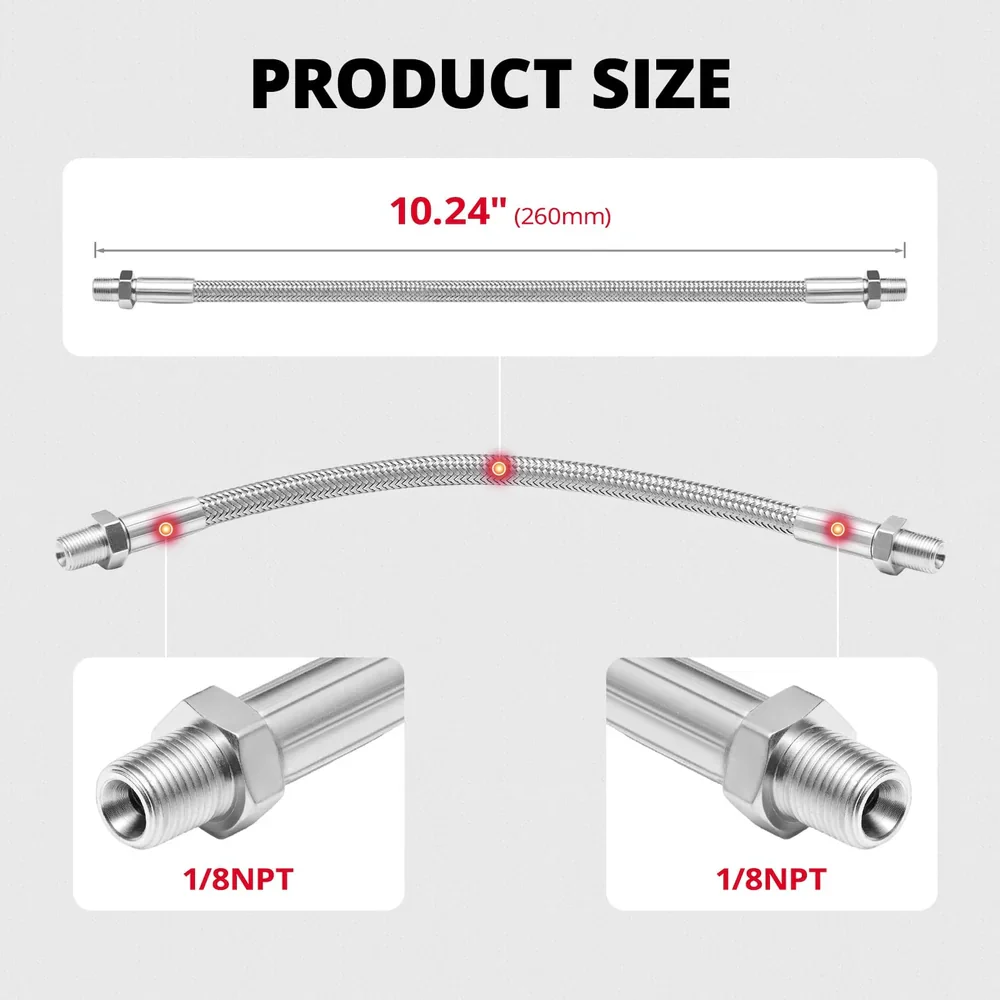 EVIL ENERGY LS Coolant Steam Port Crossover Kit for GM LS LS1 LSX LM7 LQ4 LS6 LQ9 Engines, Throttle Body Bypass Hose Kit with Steel Braided Hose & Tape - Image 2