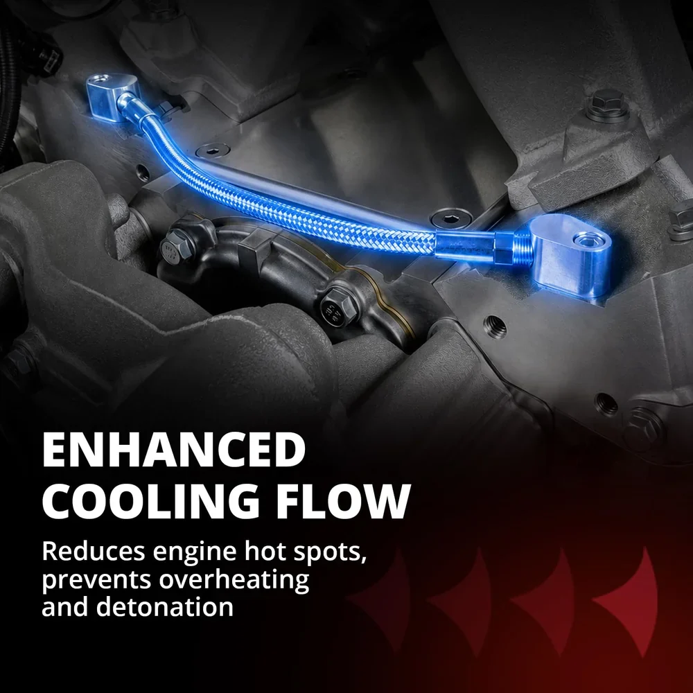 EVIL ENERGY LS Coolant Steam Port Crossover Kit for GM LS LS1 LSX LM7 LQ4 LS6 LQ9 Engines, Throttle Body Bypass Hose Kit with Steel Braided Hose & Tape - Image 6