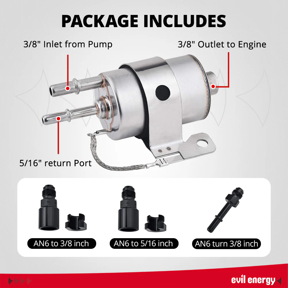 EVIL ENERGY Fuel Filter Regulator 58 PSI Kit With 20FT PTFE/CPE Fuel Line  compatible with 1999-2014 Chevrolet V8 - Image 4