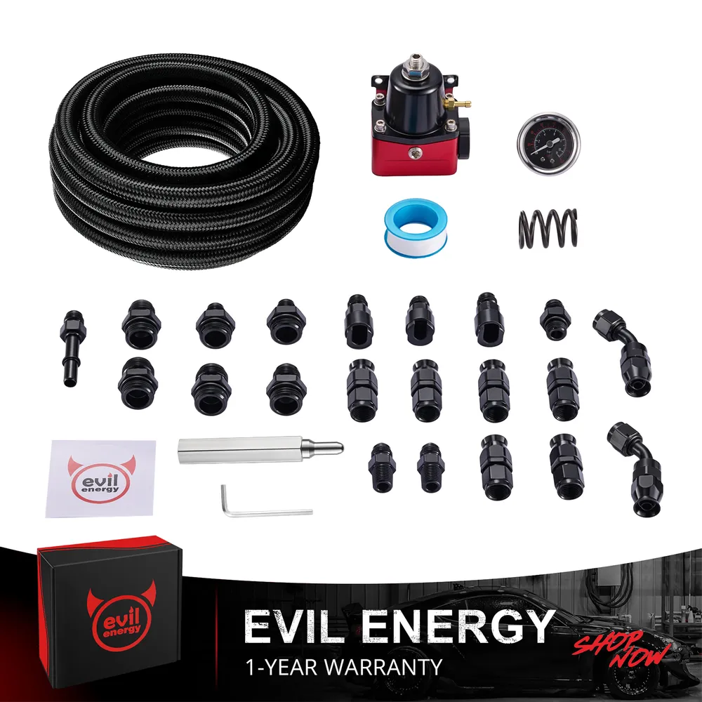Evil Energy LS Swap Fuel System Kit | 6AN Adjustable Fuel Pressure Regulator with PTFE Fuel Line 25FT - Image 2