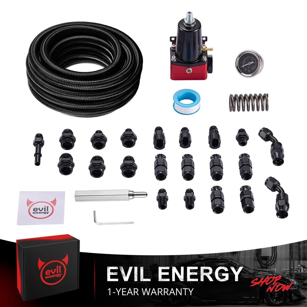 Evil Energy LS Swap Fuel System Kit | 6AN Adjustable Fuel Pressure Regulator with PTFE Fuel Line 25FT - Image 3
