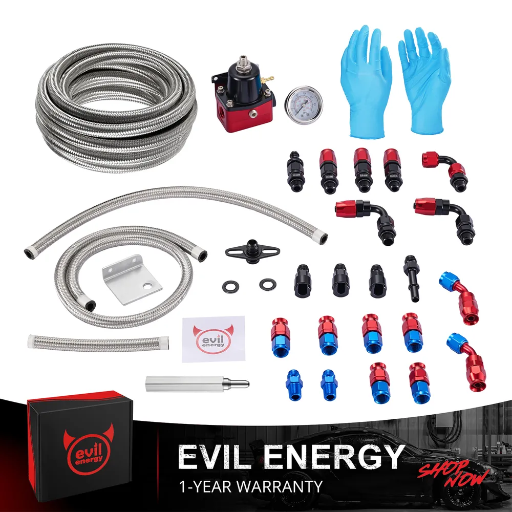 Evil Energy LS Swap Fuel System Kit | 6AN Adjustable Fuel Pressure Regulator with PTFE Fuel Line 25FT - Image 4