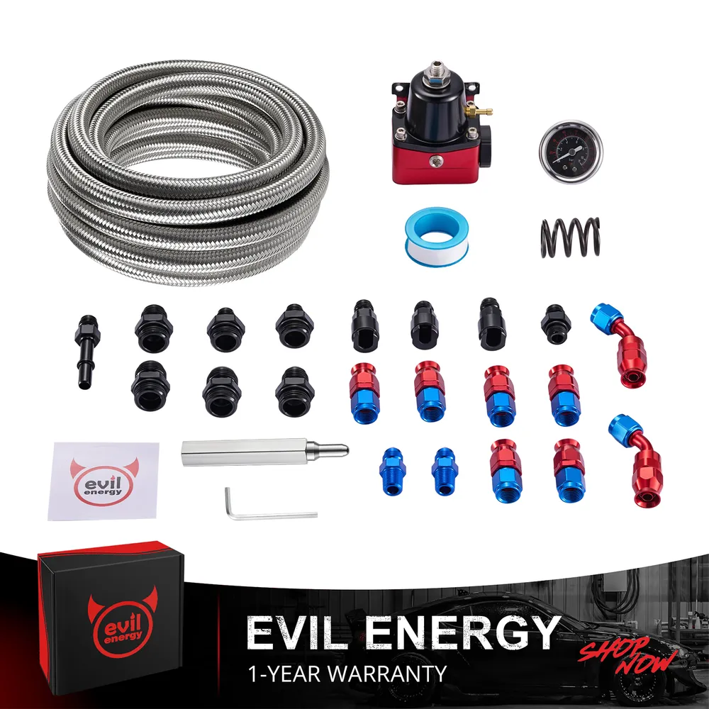 Evil Energy LS Swap Fuel System Kit | 6AN Adjustable Fuel Pressure Regulator with PTFE Fuel Line 25FT - Image 5