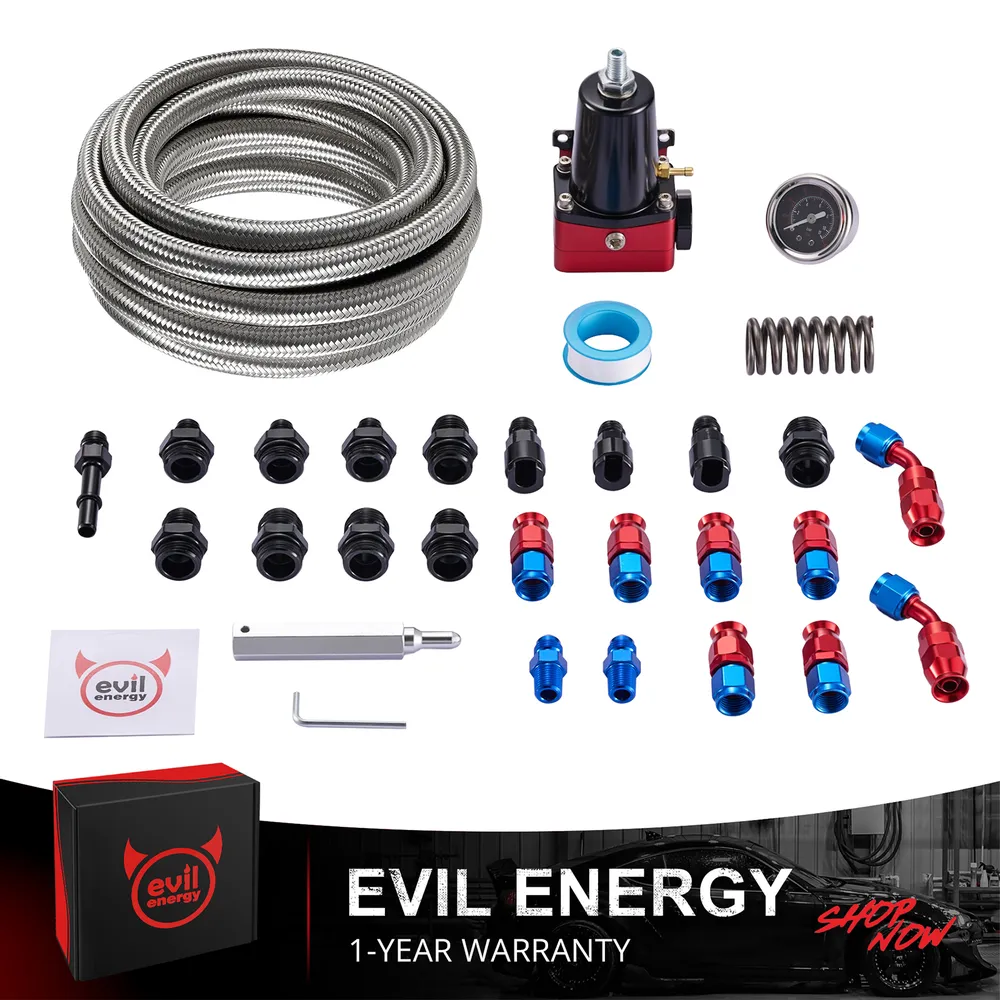 Evil Energy LS Swap Fuel System Kit | 6AN Adjustable Fuel Pressure Regulator with PTFE Fuel Line 25FT - Image 6