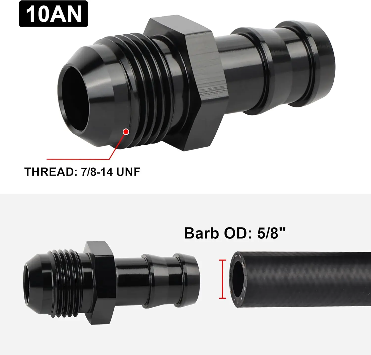 EVIL ENERGY 4/6/8/10AN Male to 1/2-inch 1/4-inch 4/8-inch 5/8-inch 5/16-inch Barb Push on Fitting Adapter Aluminum - Image 40