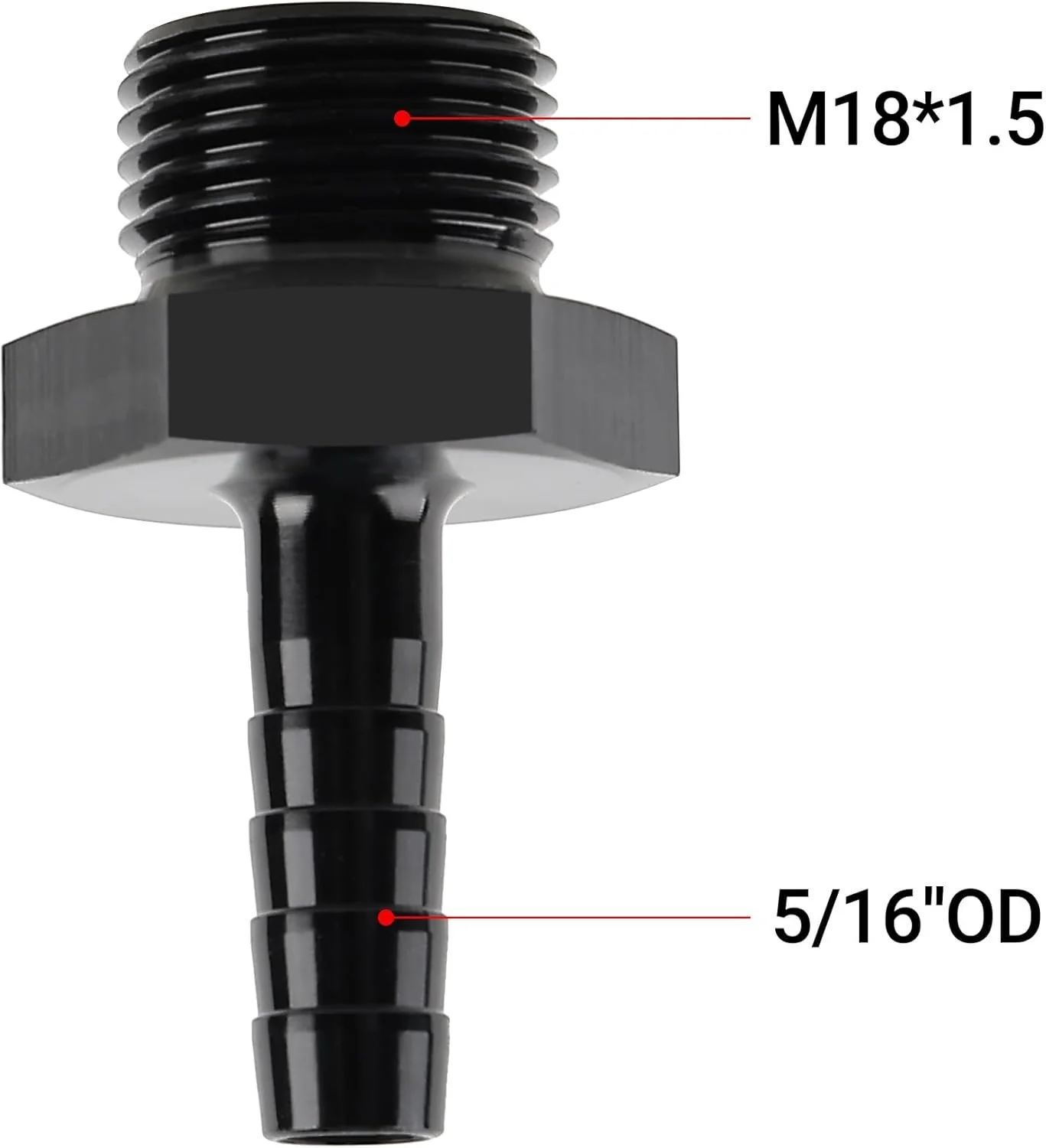 EVIL ENERGY Male to Hose Barb Fuel Oil Pump Inlet Straight Fitting Barb Fitting Bare with Aluminium Washer - Image 12