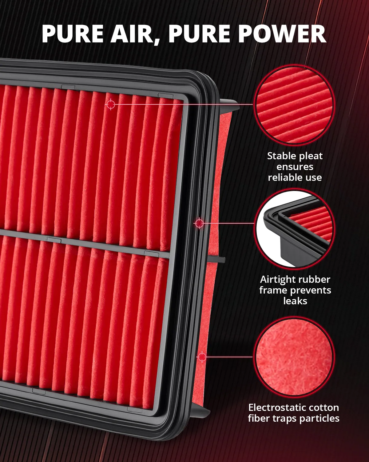 EVIL ENERGY Engine Air Filter, Compatible with Mazda 2007-2025 Atenza/CX-4/CX-5/CX-8, Mazda 3 Axela/Hatchback/Sedan BL/BM/BN, Replace CA11259 - Image 6