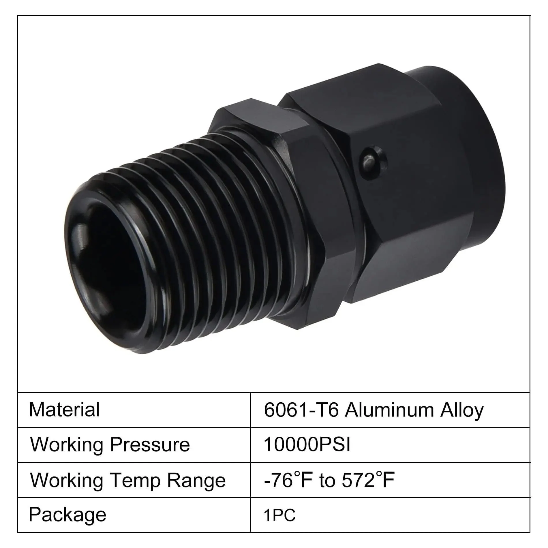 EVIL ENERGY AN Female to NPT Male Swivel Fitting Aluminum - Image 2