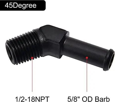 EVIL ENERGY NPT Male to Barb Fitting Adapter 45 Degree Aluminum Black - Image 6