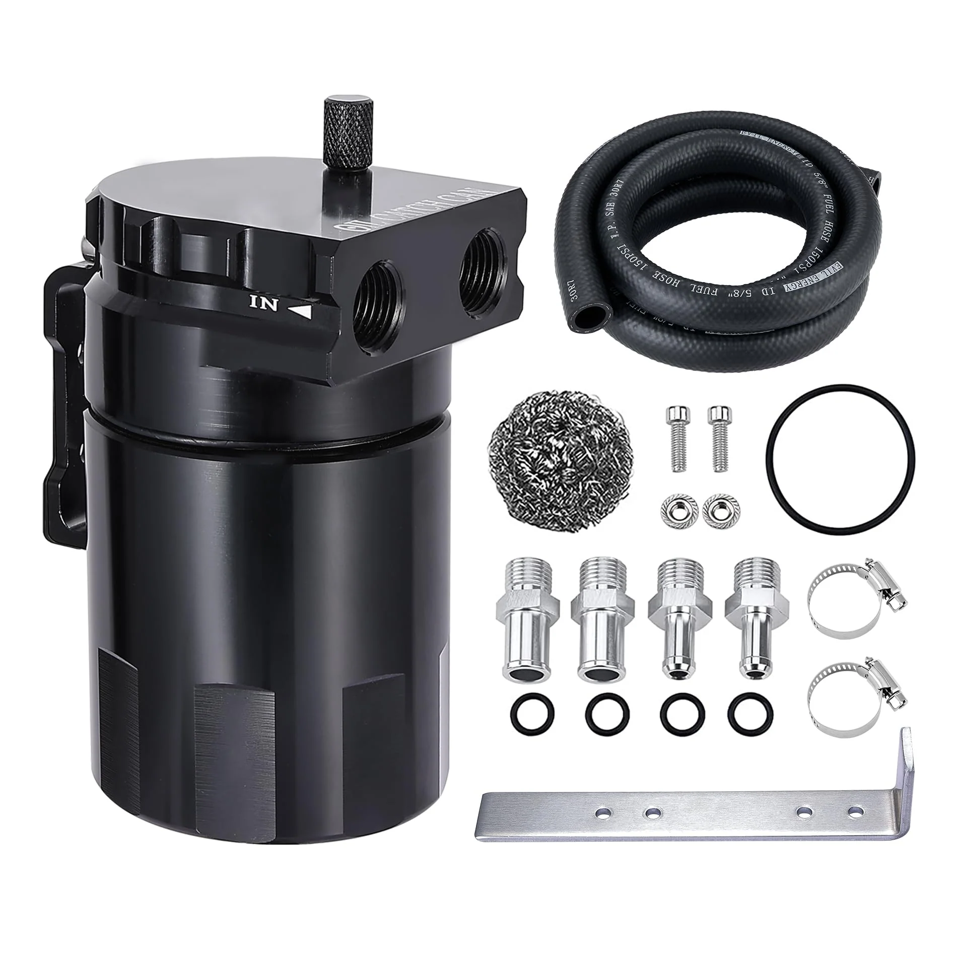 EVIL ENERGY Oil Catch Can, 300ML Baffled Oil Can with Breather Filter, Universal Aluminum  5/8-inch ID 5FT NBR Fuel Hose Kit - Image 24