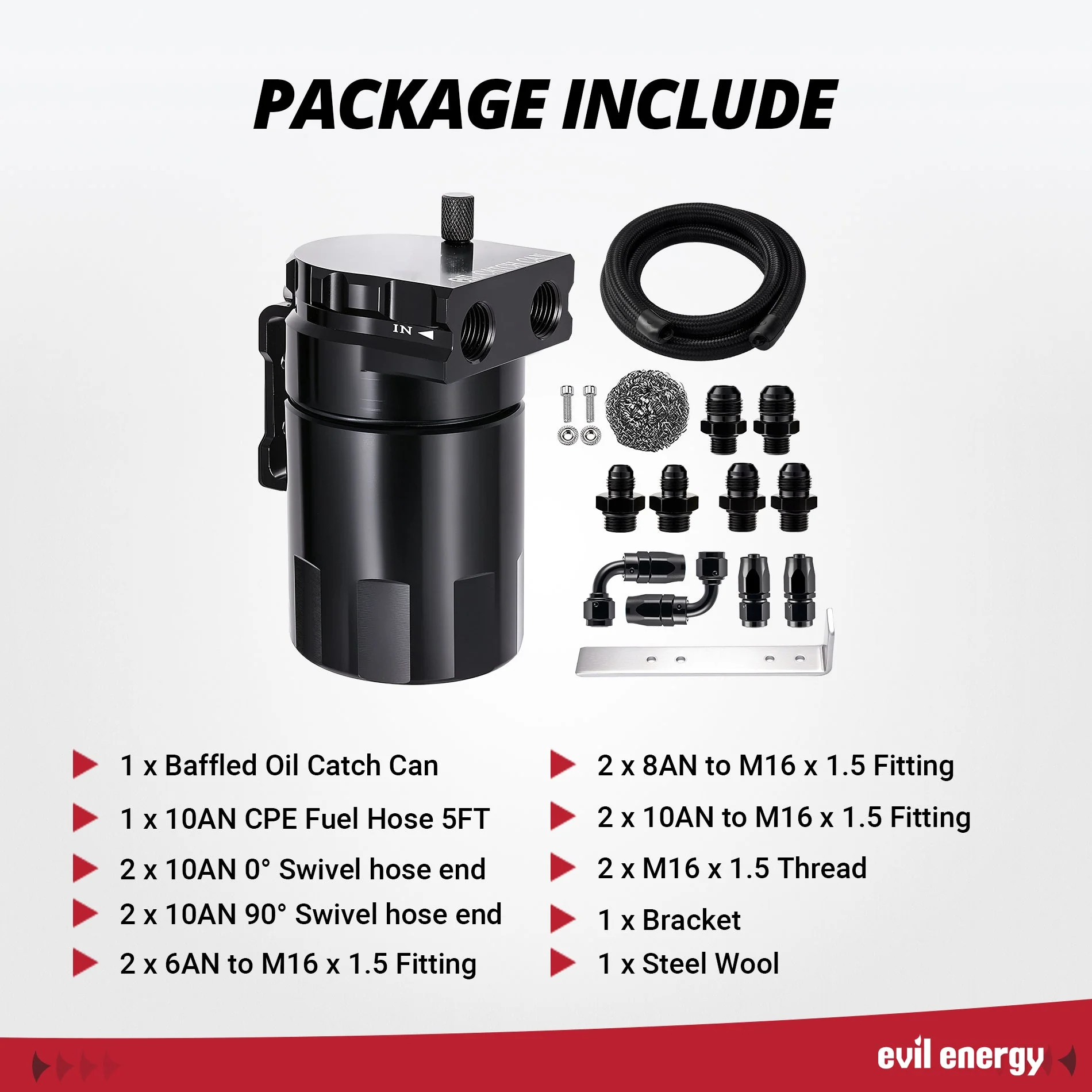 10 ROW Oil Cooler Universal Engine Transmission & 300ml AN10 Oil Catch Can Kits - Image 15