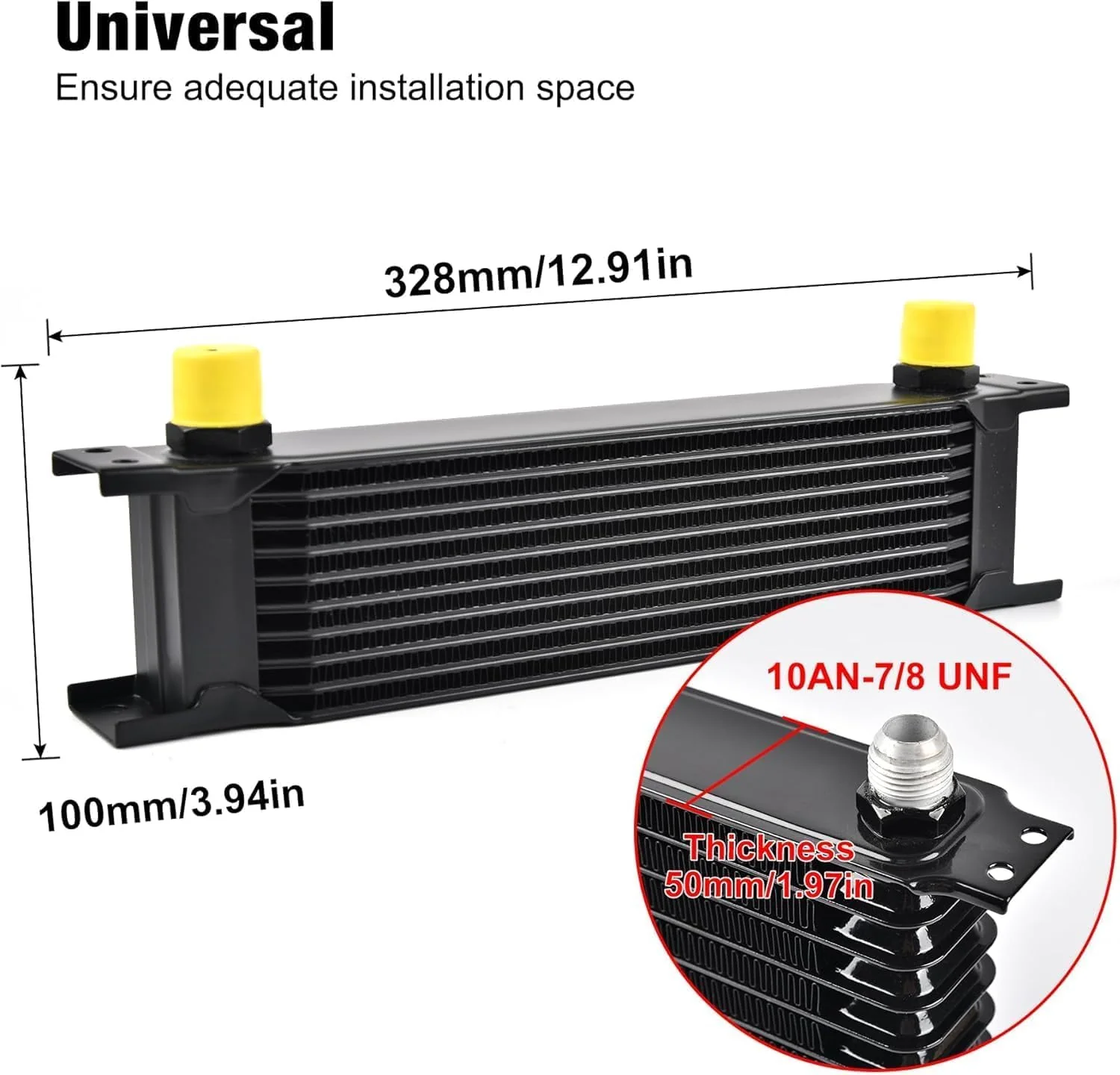 10 ROW Oil Cooler Universal Engine Transmission & 300ml AN10 Oil Catch Can Kits - Image 5