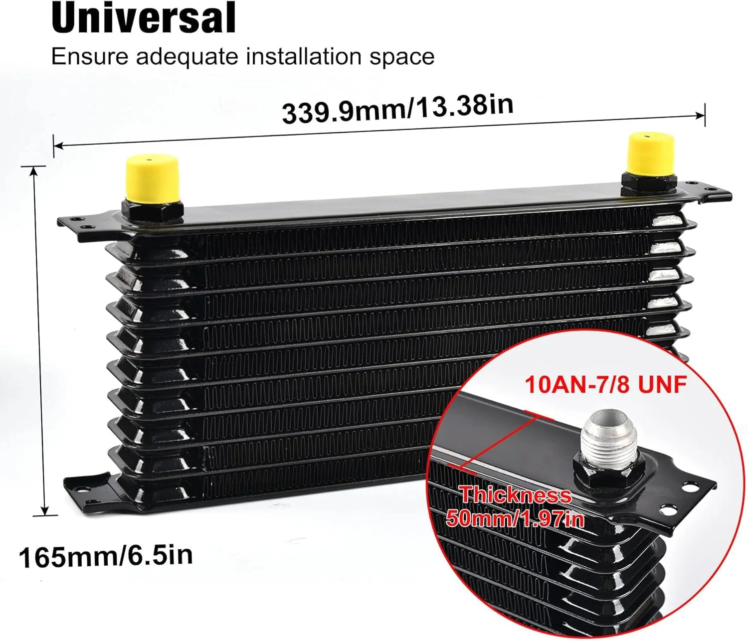 10 ROW Oil Cooler Universal Engine Transmission & 300ml AN10 Oil Catch Can Kits - Image 6