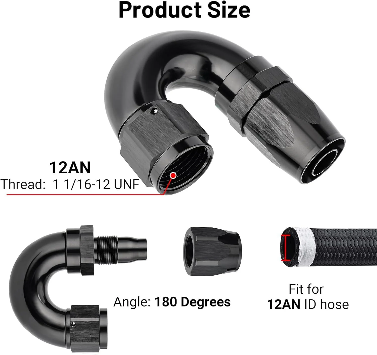 EVIL ENERGY One Piece Full Flow Hose End Fitting Swivel For CPE Braided Hose (4/6/8/10/12AN) - Image 12
