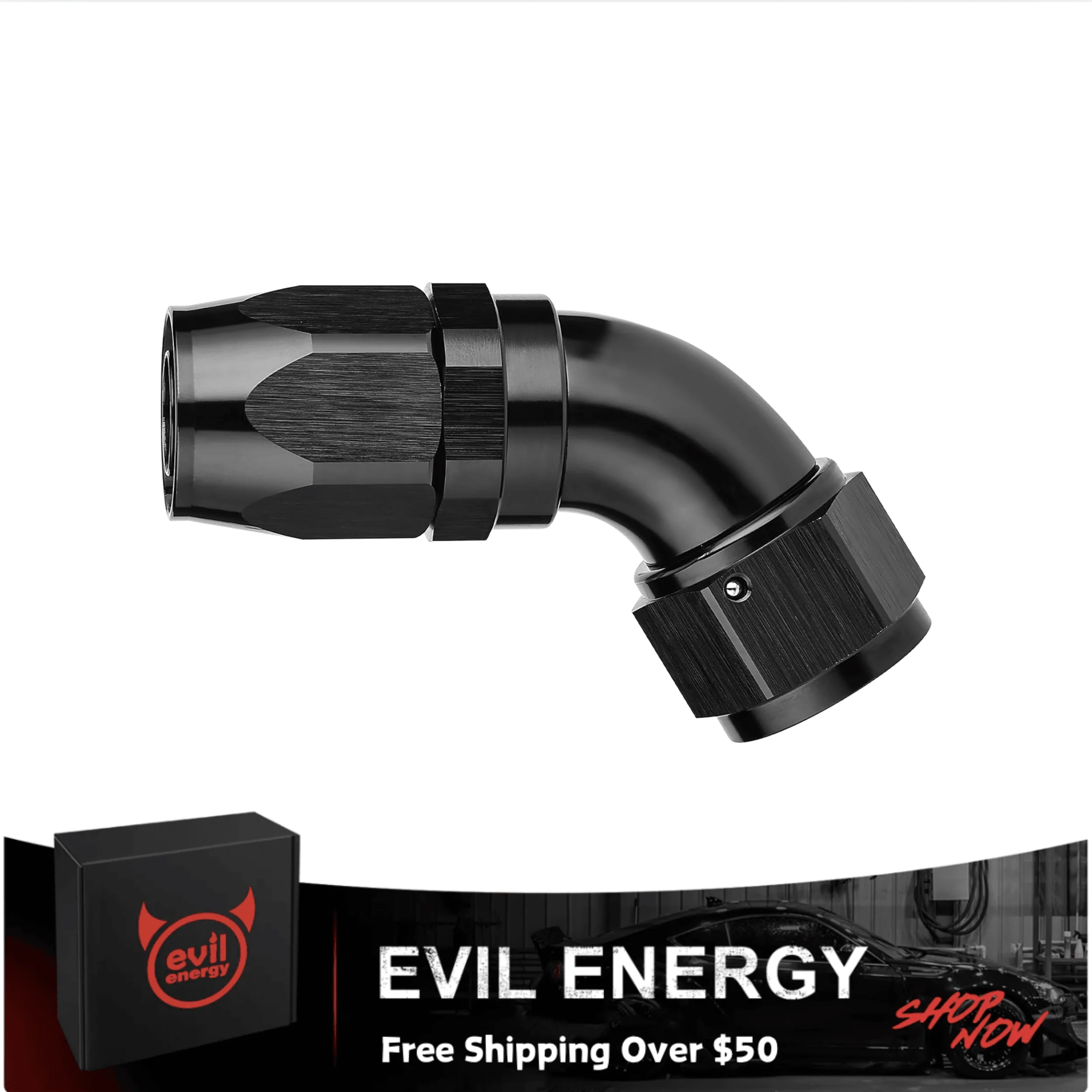 EVIL ENERGY One Piece Full Flow Hose End Fitting Swivel For CPE Braided Hose (4/6/8/10/12AN) - Image 3