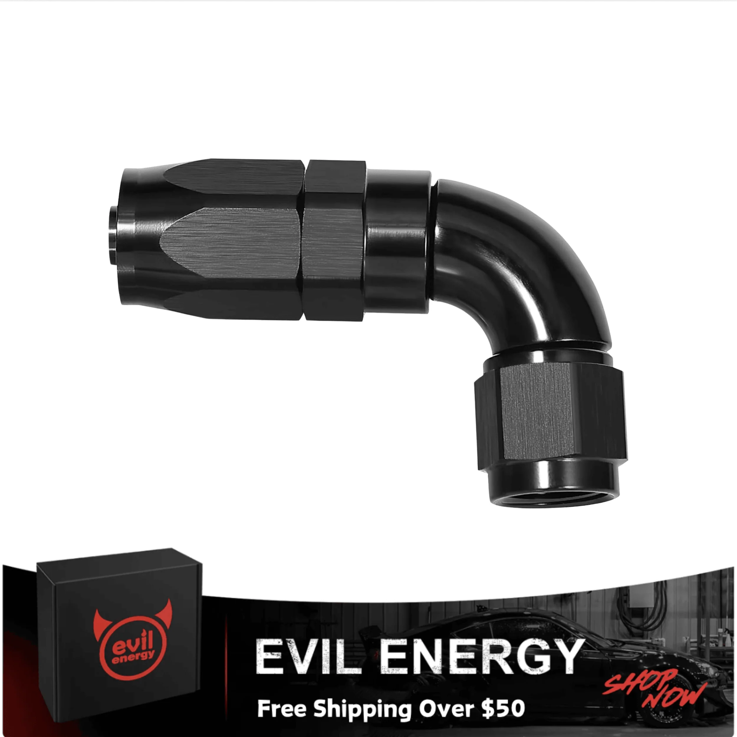 EVIL ENERGY One Piece Full Flow Hose End Fitting Swivel For CPE Braided Hose (4/6/8/10/12AN) - Image 4