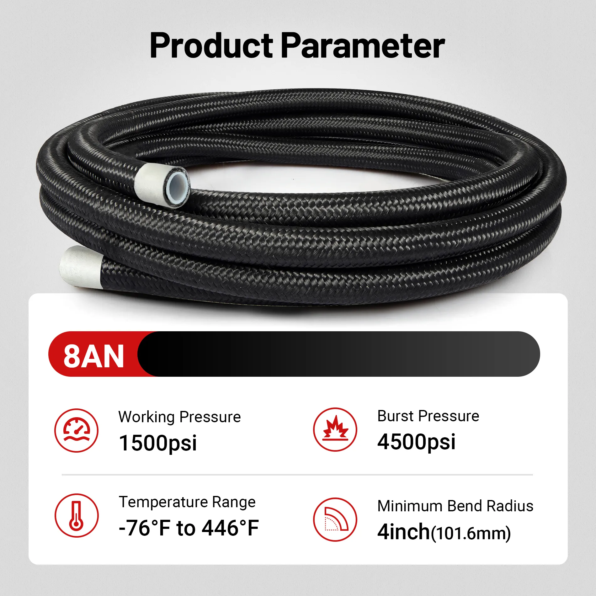 EVIL ENERGY 4/6/8/10AN PTFE Fuel Line E85 Nylon Braided Fuel Hose 10-25FT Optional - Image 19