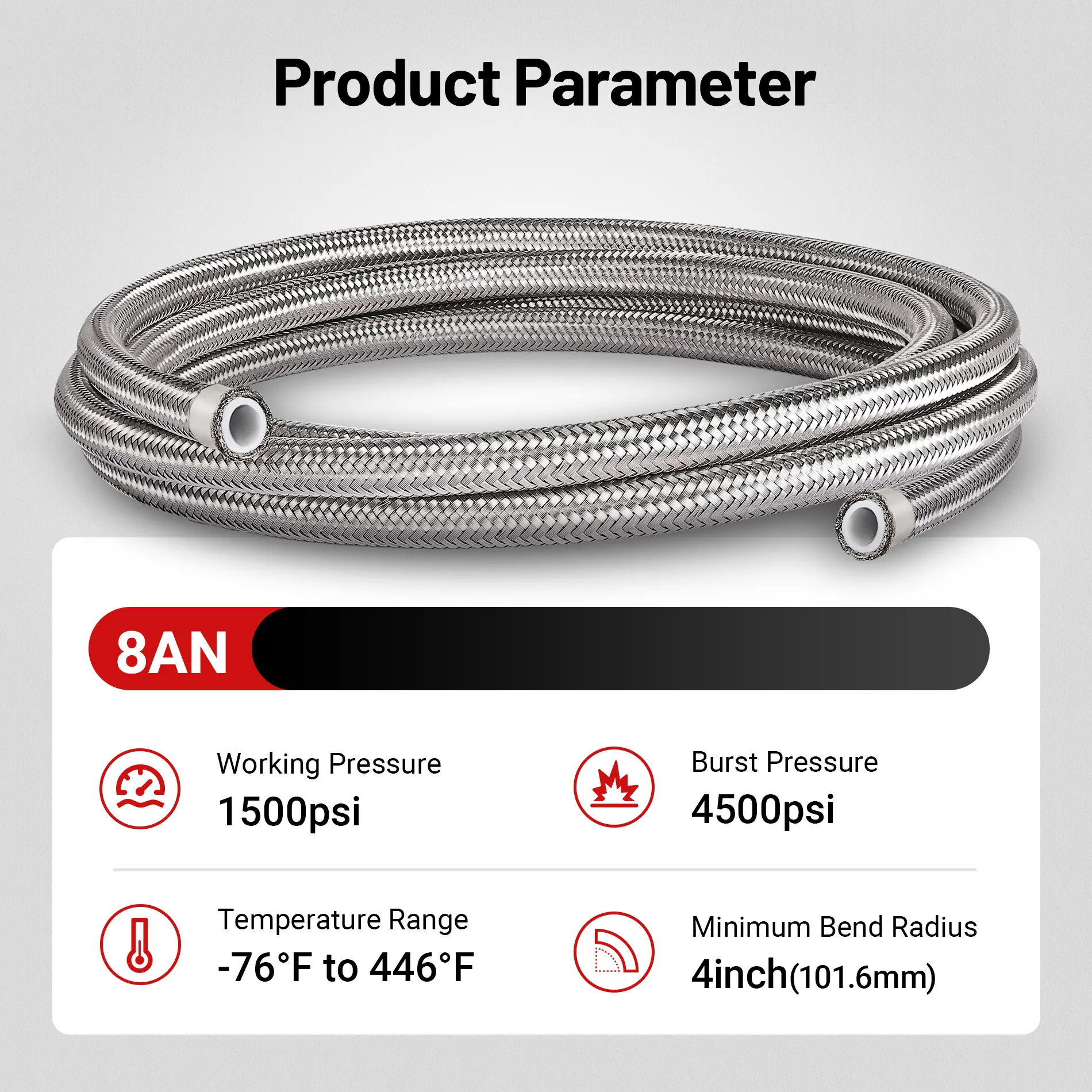EVIL ENERGY 4/6/8/10AN PTFE Fuel Line E85 Nylon Braided Fuel Hose 10-25FT Optional - Image 27