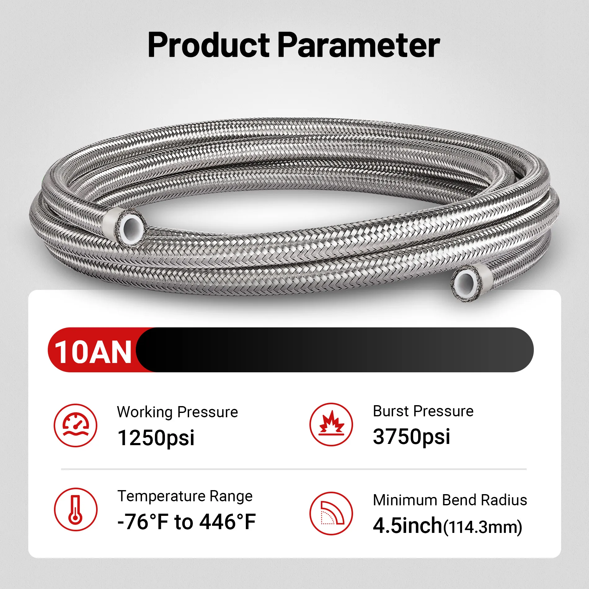 EVIL ENERGY 4/6/8/10AN PTFE Fuel Line E85 Nylon Braided Fuel Hose 10-25FT Optional - Image 28