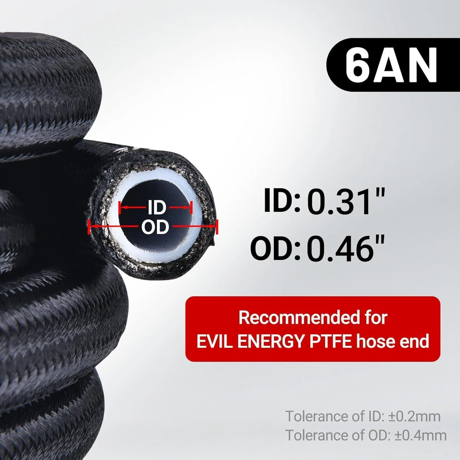 EVIL ENERGY 6AN 3/8-inch PTFE LS Swap EFI Fuel Line Fitting Kit | E85 Nylon Braided Fuel Hose With Fittings 10-26FT - Image 9