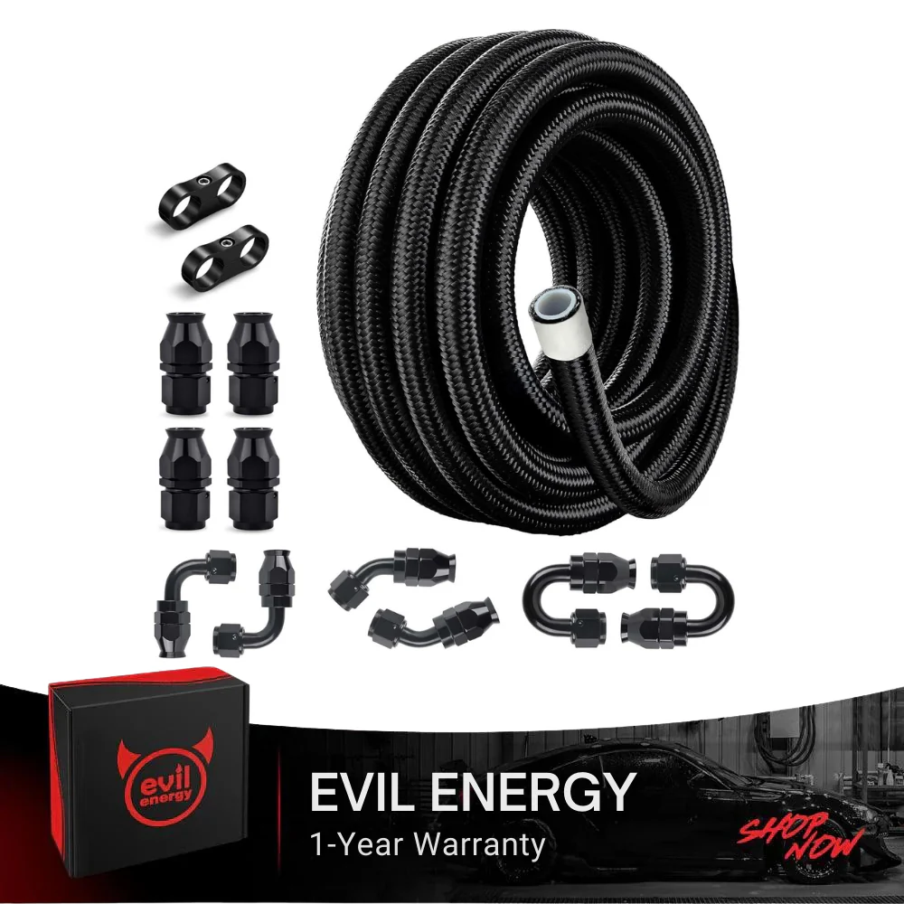 EVIL ENERGY 4/6/8/10/12AN PTFE Fuel Line Kit,E85 Nylon Braided Fuel Hose 20FT(3/16Inch ID) - Image 2