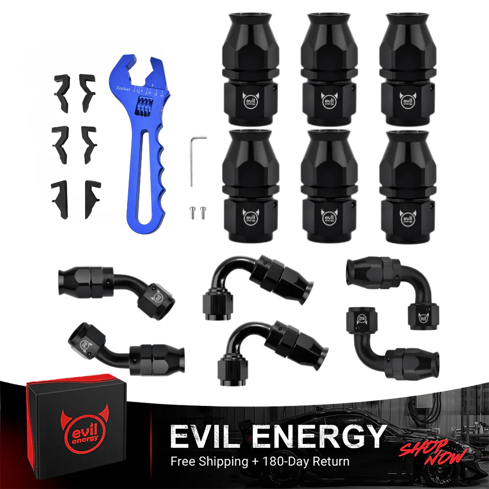 EVIL ENERGY PTFE Hose End Fitting Kit Aluminum 8/10/12pcs(4/6/8/10AN) - Image 11