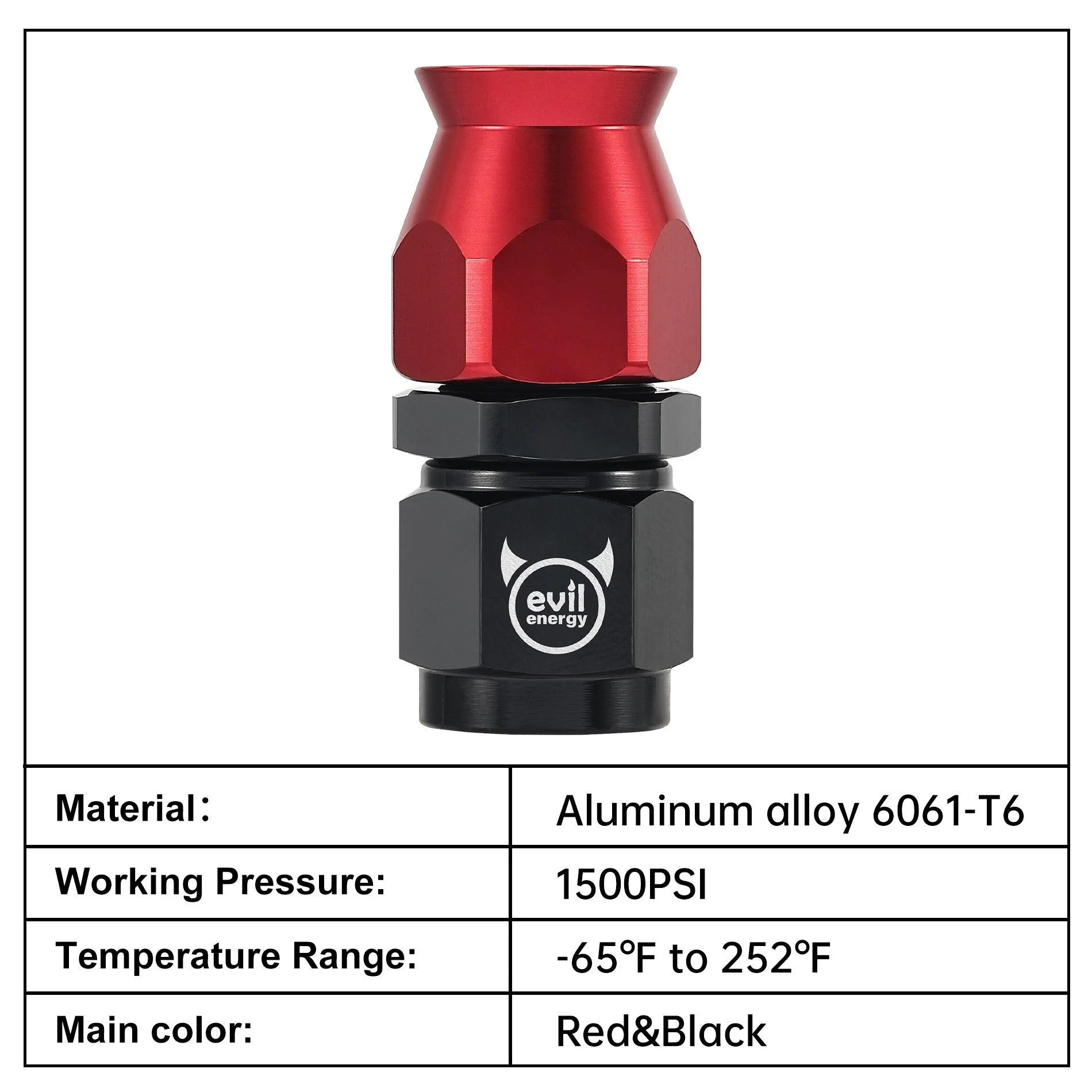 EVIL ENERGY PTFE Hose End Fitting Red&Black for PTFE Hose Only（4/6/8/10AN） - Image 11