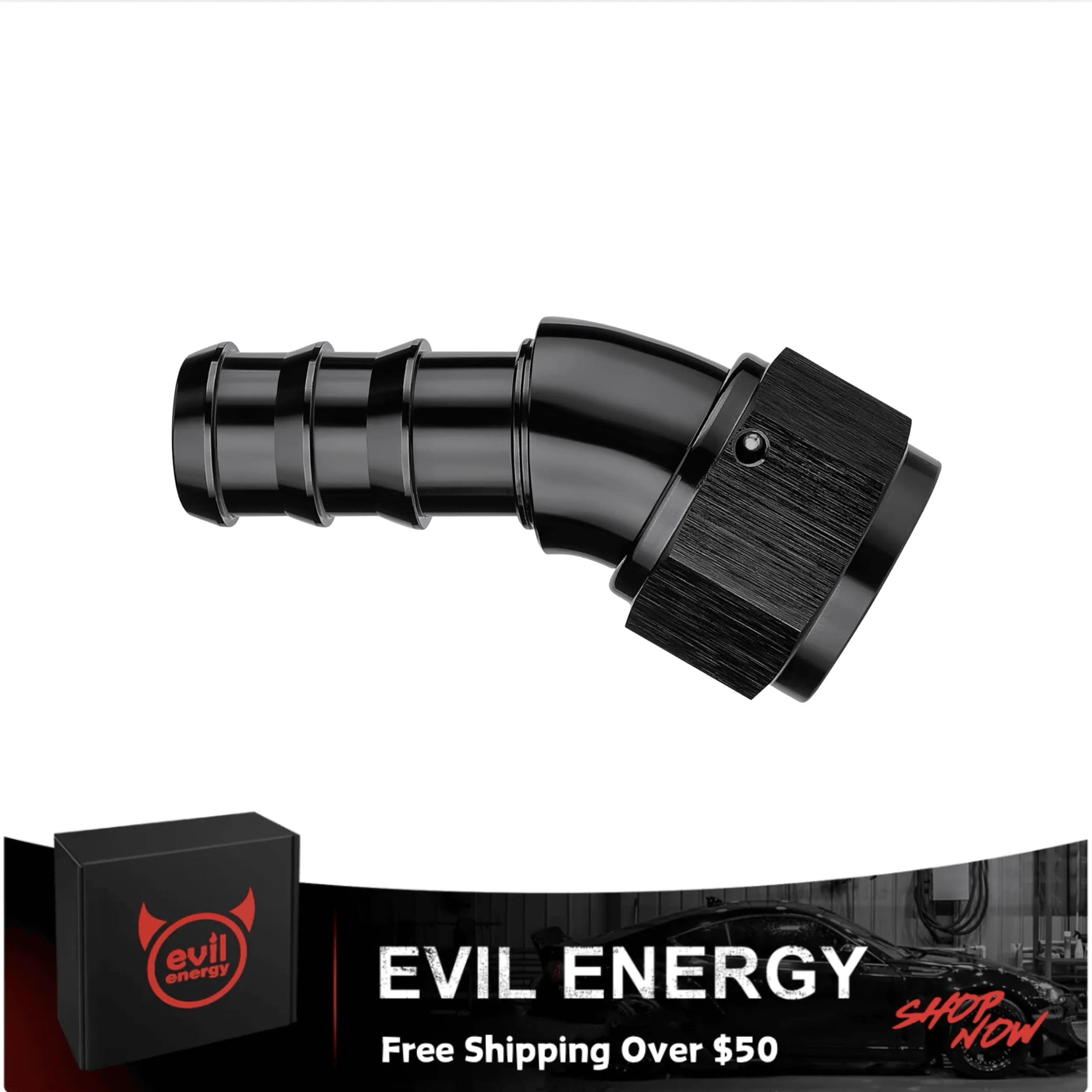EVIL ENERGY Push Lock Fitting One Piece Full Flow Hose End (4/6/8/10/12AN)