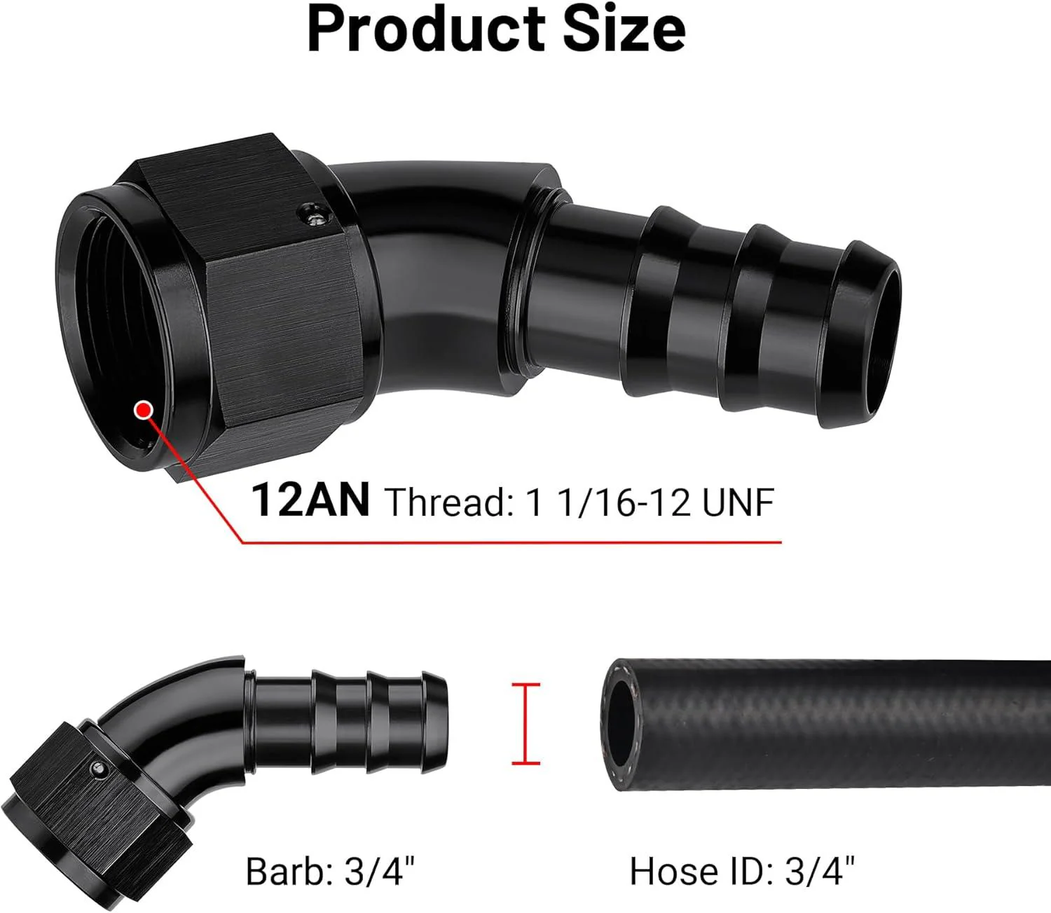EVIL ENERGY Push Lock Fitting One Piece Full Flow Hose End (4/6/8/10/12AN) - Image 12