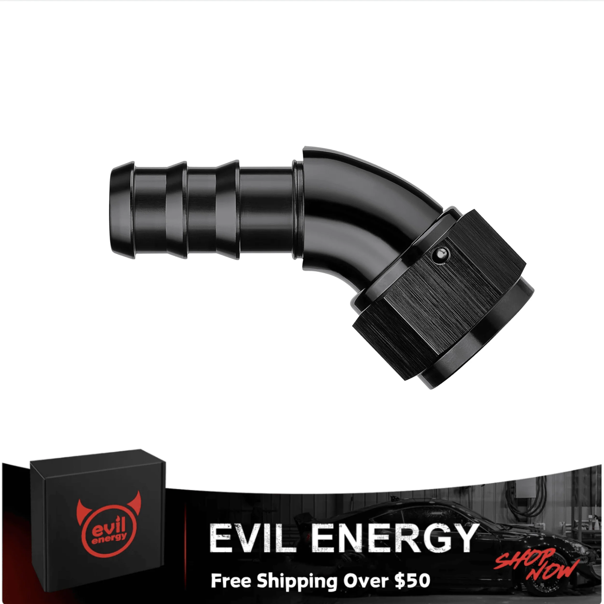 EVIL ENERGY Push Lock Fitting One Piece Full Flow Hose End (4/6/8/10/12AN) - Image 3