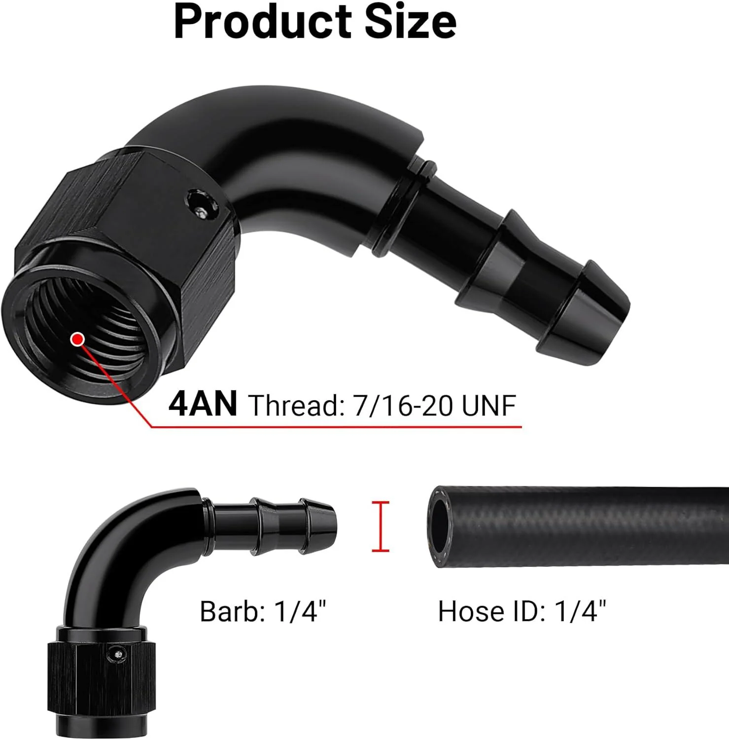 EVIL ENERGY Push Lock Fitting One Piece Full Flow Hose End (4/6/8/10/12AN) - Image 8