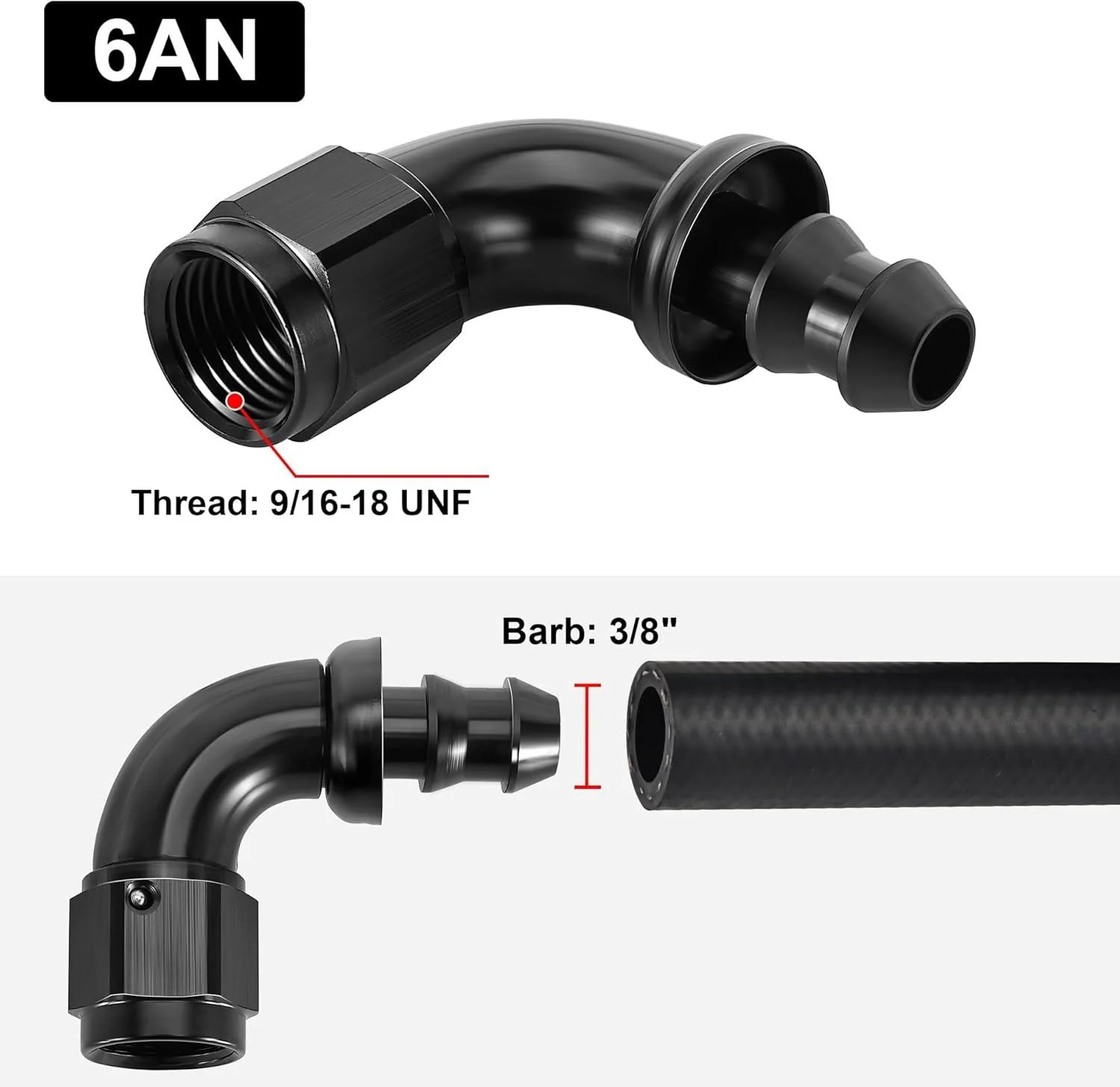 EVIL ENERGY Push Lock Fitting One Piece Full Flow Hose End (4/6/8/10/12AN) - Image 9