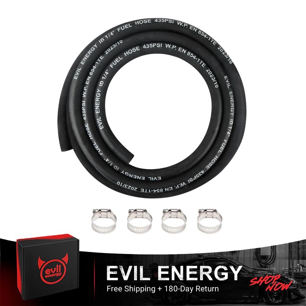 EVIL ENERGY High Pressure Fuel Line Hose 5–15FT NBR Rubber EN854-1TE for Fuel Systems, E85 Compatible Black - Image 3