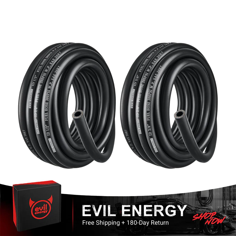 EVIL ENERGY Push Lock Fuel Line Hose Kit SAE 30R7 NBR Rubber 300 PSI 10FT