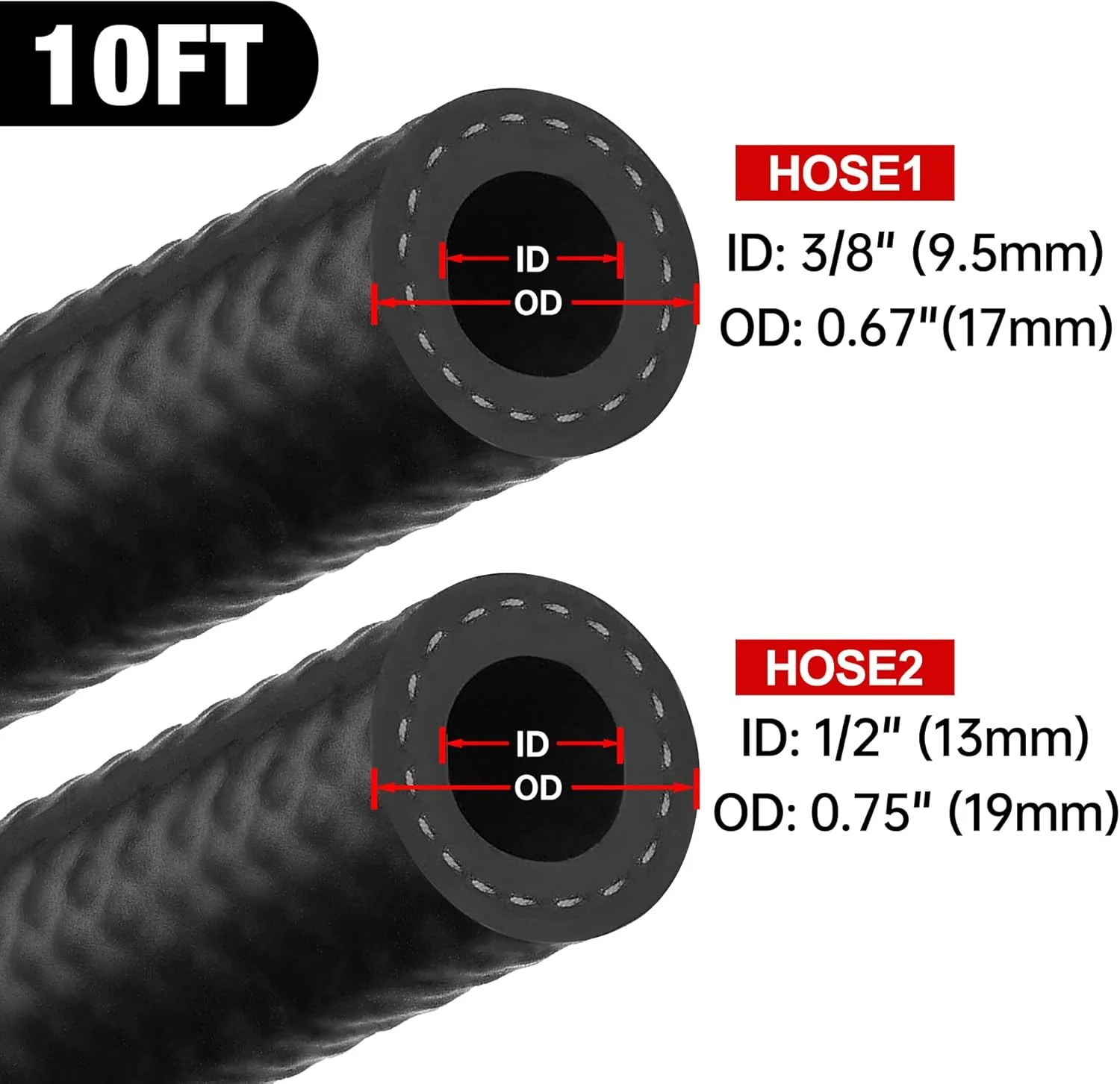 EVIL ENERGY Push Lock Fuel Line Hose Kit SAE 30R7 NBR Rubber 300 PSI 10FT - Image 4