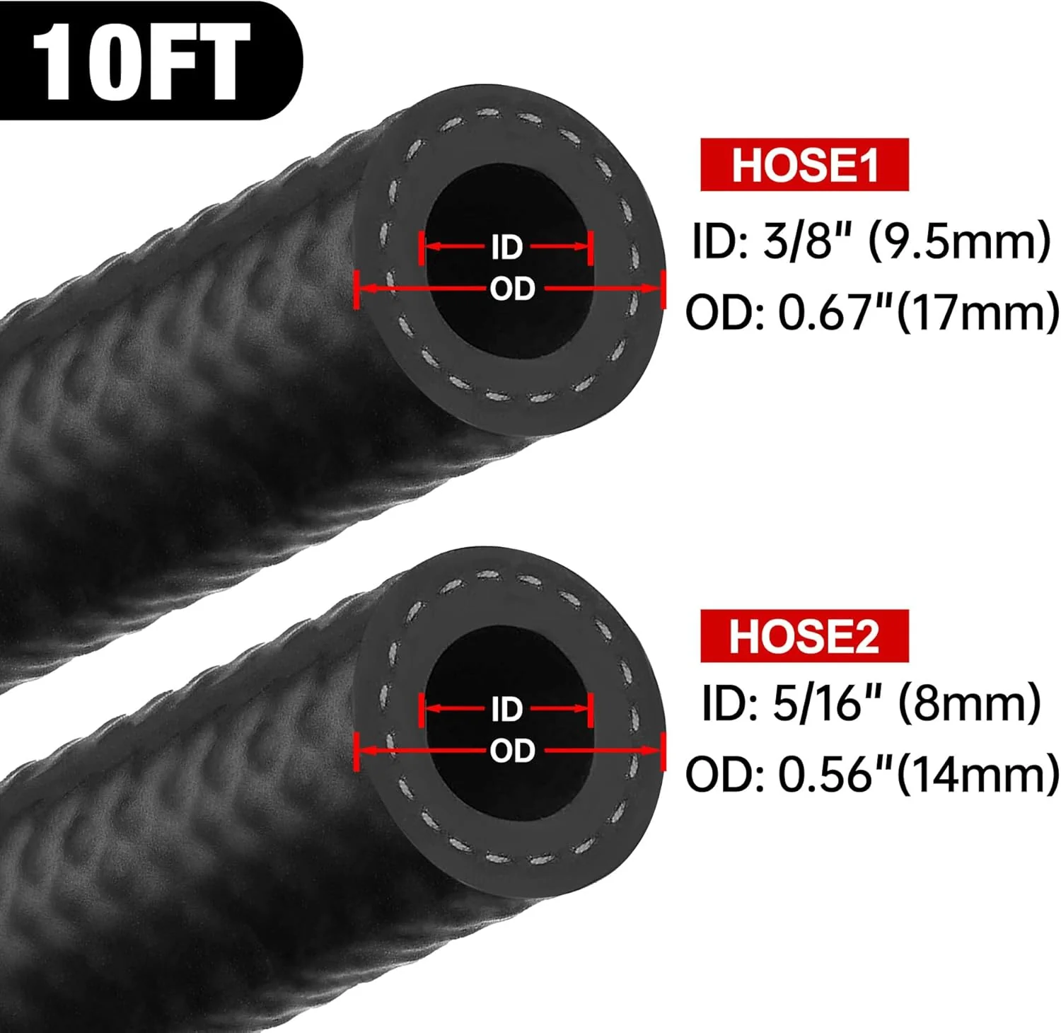 EVIL ENERGY Push Lock Fuel Line Hose Kit SAE 30R7 NBR Rubber 300 PSI 10FT - Image 6